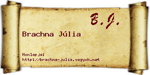 Brachna Júlia névjegykártya