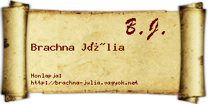 Brachna Júlia névjegykártya